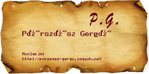 Pórszász Gergő névjegykártya